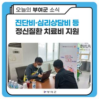 부여군, 진단비·심리상담비 등 정신질환 치료비 지원
