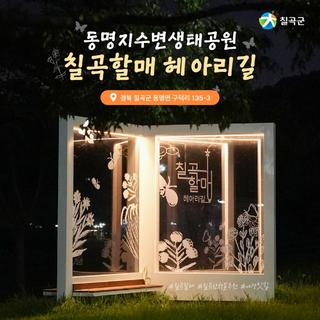 [칠곡곳곳] 밤 산책 즐기기 좋은 8·9월 가을 여행지 추천! 동명지수변생태공원에 조성된 칠곡할매헤아리길