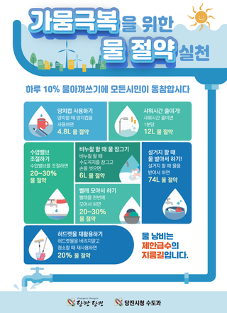 가뭄극복을 위한 물 절약 실천방법 안내