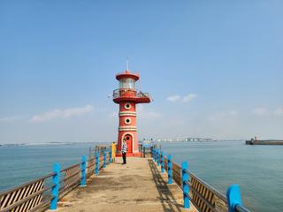 당진 안섬포구 빨간 등대와 포장마차 거리 맛집