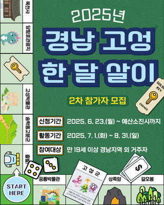 「2025년 경남 고성 한 달 살이」 2차 참가자 모집