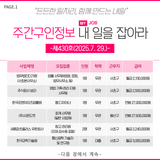 주간구인정보 내 일을 JOB아라 제430호 (2025.7.29.)