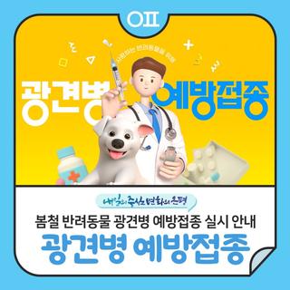 봄철 반려동물 광견병 예방접종 실시 안내 '반려견 동물등록 필수'