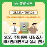 2025 주민등록 사실조사 실시(feat. 비대면조사 참여자 대상 이벤트 진행)