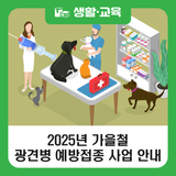 강북구 2025년 가을철 광견병 예방접종 실시 안내(10. 16.~10. 31.)