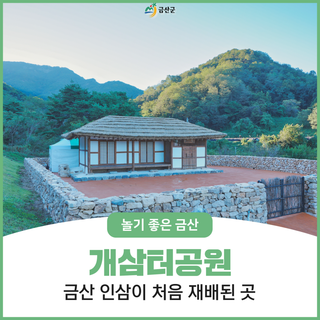 충남 금산 가볼만한곳, 금산 인삼이 처음 재배된 개삼터 공원