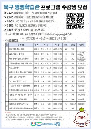 2026년 상반기 평생학습관 정규프로그램 수강생 모집