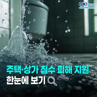 [전남정책] 주택·상가 침수 피해 지원 안내
