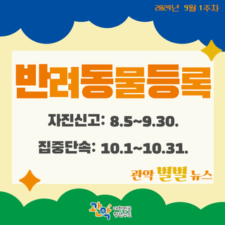 동물등록 자진신고기간 반려견 의무등록 알고 계셨나요? ~9.30