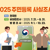 2025년 주민등록 사실조사 실시 안내