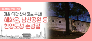 가을 야간 산책 코스 찾는다면? 혜화문, 남산공원 등 한양도성 순성길 4곳 추천!