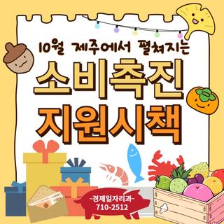 10월 제주에서 펼쳐치는 "소비촉진 지원시책 "