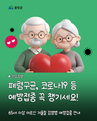 65세 이상 어르신 겨울철 감염병 예방접종 안내