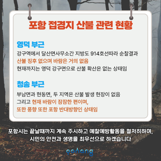 [포항 접경지 산불 현황 안내]