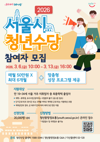 2026 서울시 청년수당 참여자 모집 (최대 300만원 지원)