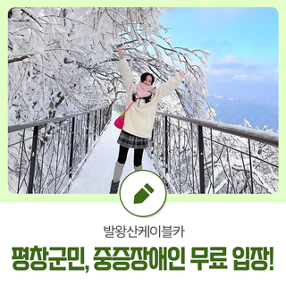 발왕산케이블카 평창군민, 중증장애인 무료 입장!