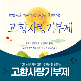 고향을 사랑하는 마음, 내 고향 살리는 고향사랑기부제