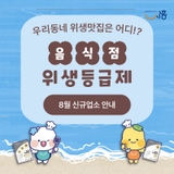 2025년 8월 신규 위생등급 지정업소 안내