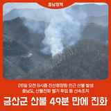충남도, 금산군 산불 49분 만에 진화