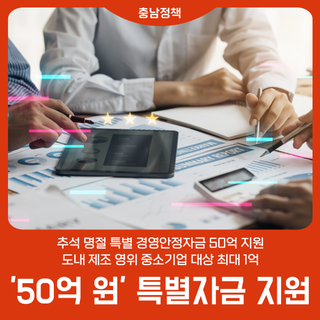 추석 명절 특별 경영안정자금 50억 지원