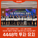 6개 시군에 21개사 4448억 투자 유치