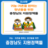 충청남도, 귀농·귀촌 청년 지원정책들