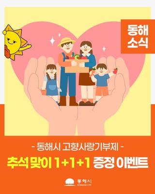 동해시 고향사랑기부제 추석 맞이 1+1+1 증정 이벤트