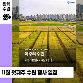 수원 [11월 첫째 주] 문화 행사&스포츠 경기 일정 안내