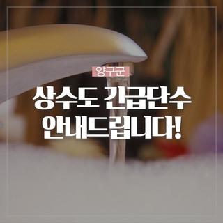 양구 상수도 긴급 단수 안내드립니다!