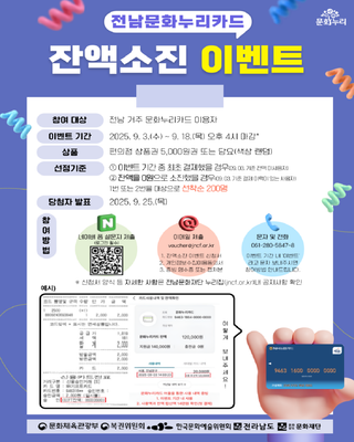 2025 통합문화이용권 잔액 소진 이벤트 홍보