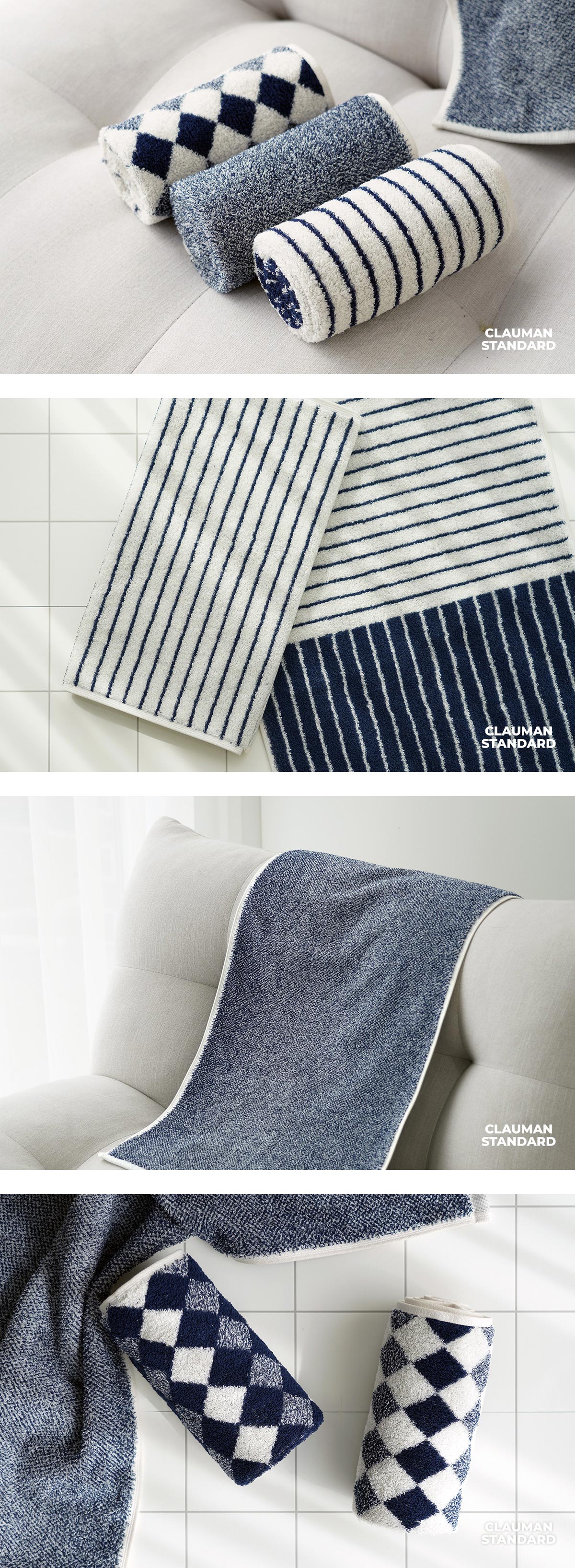 클라우망 60수코마사 선염 호텔수건 × 5장세트(+포장박스)-6