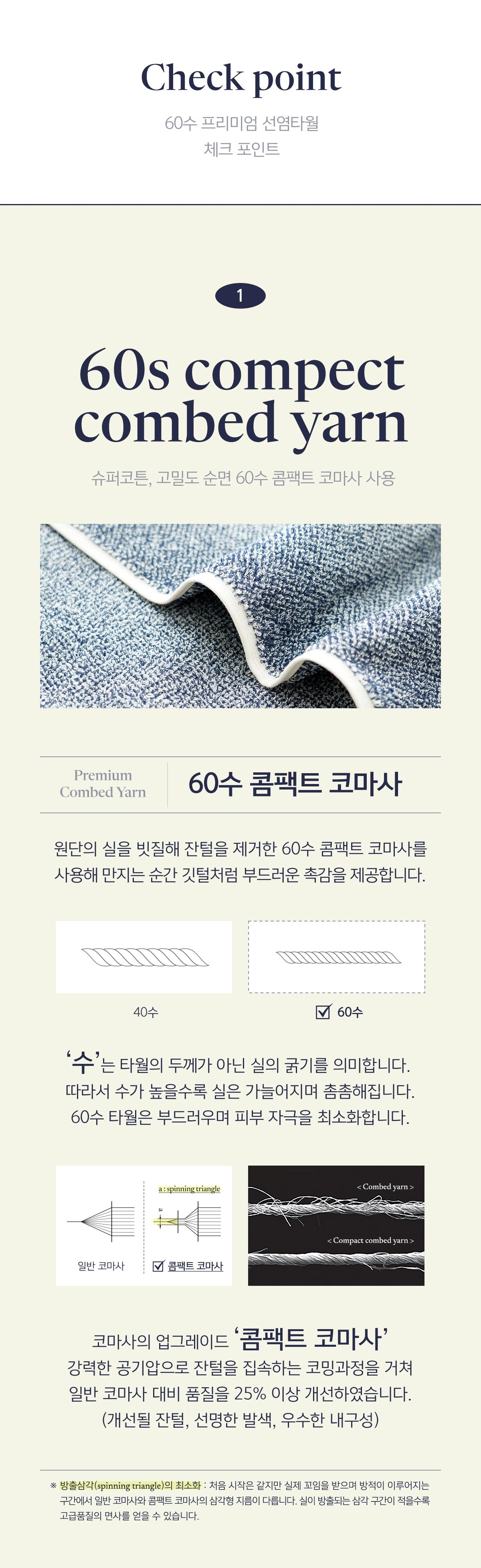 클라우망 60수코마사 선염 호텔수건 × 5장세트(+포장박스)-7