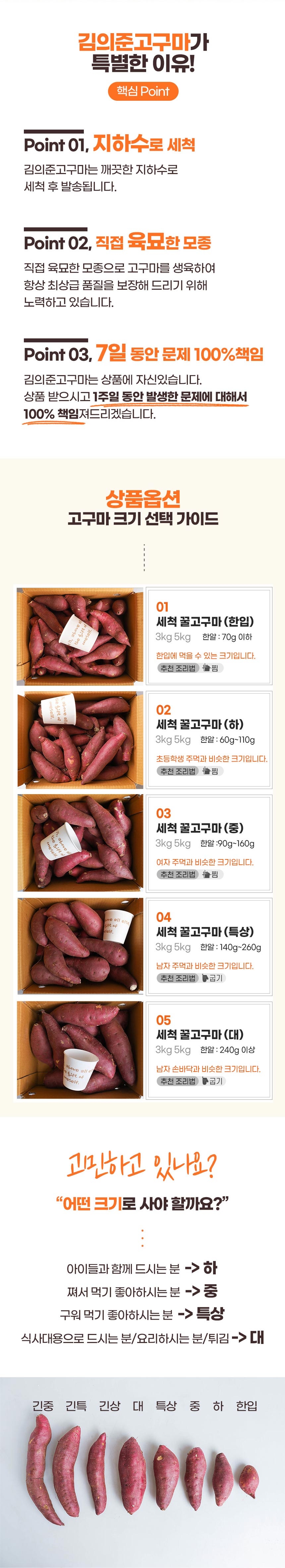 무농약 김의준 꿀고구마 (대 3kg + 대/하 3kg) - 2