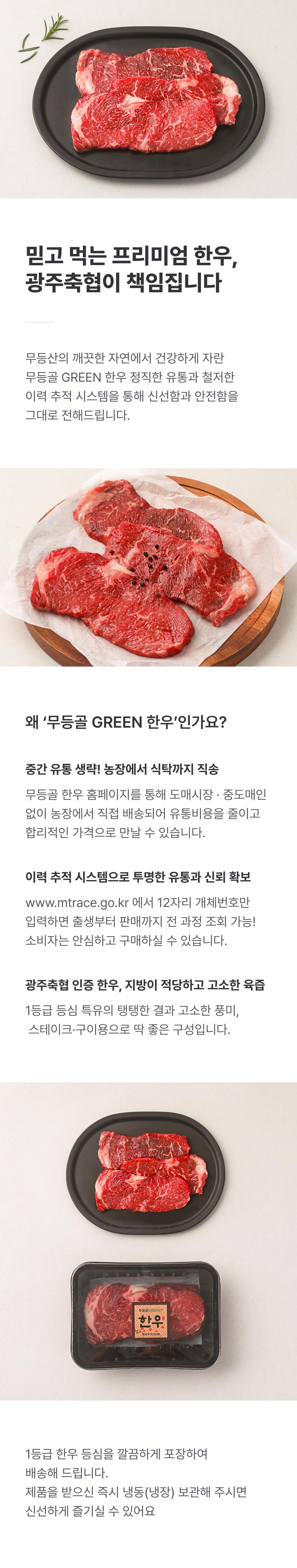 광주축협 한우 등심 1등급 300g + 350g 추가증정