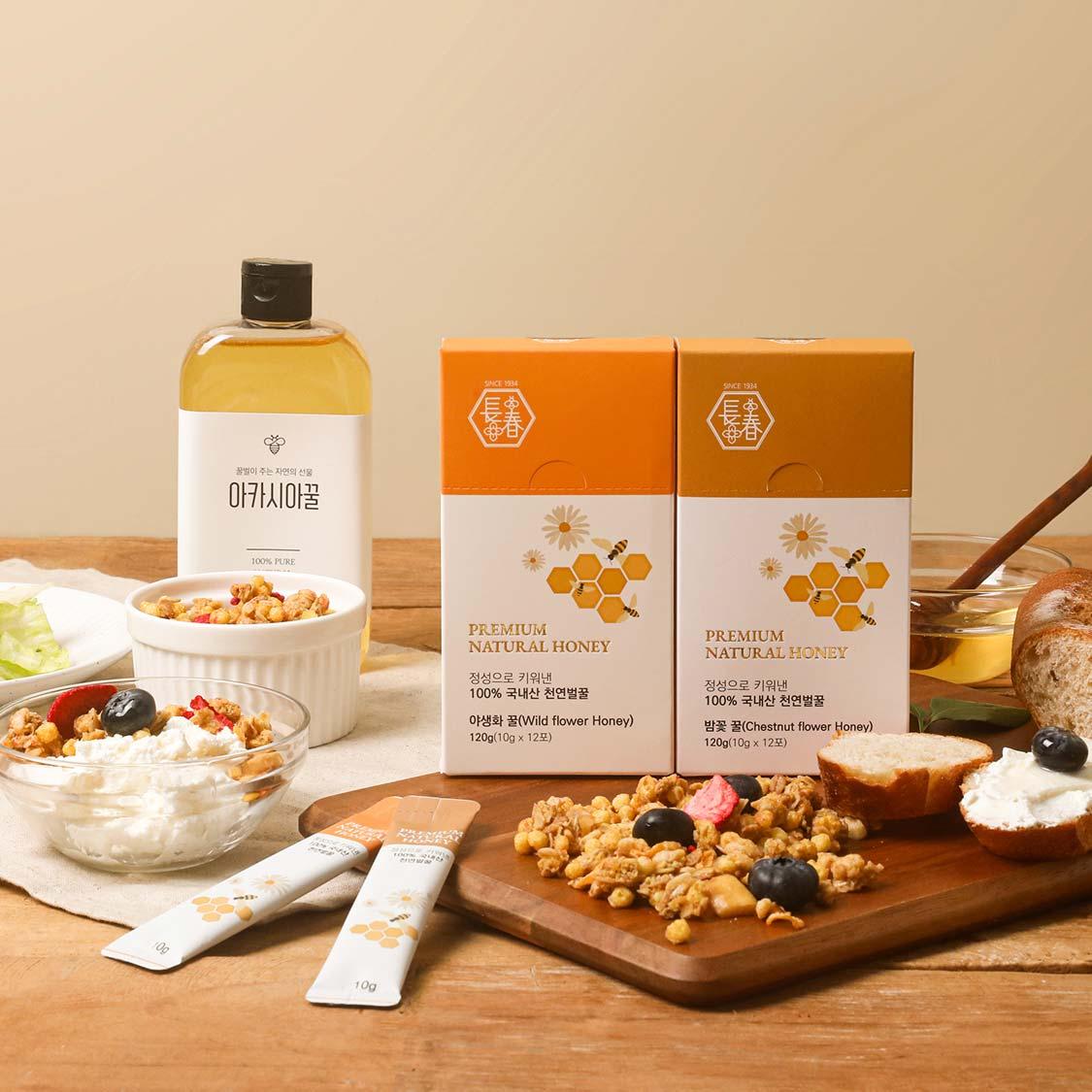 천연 토종꿀 선물세트 (아카시아꿀500g+밤꽃꿀500g)