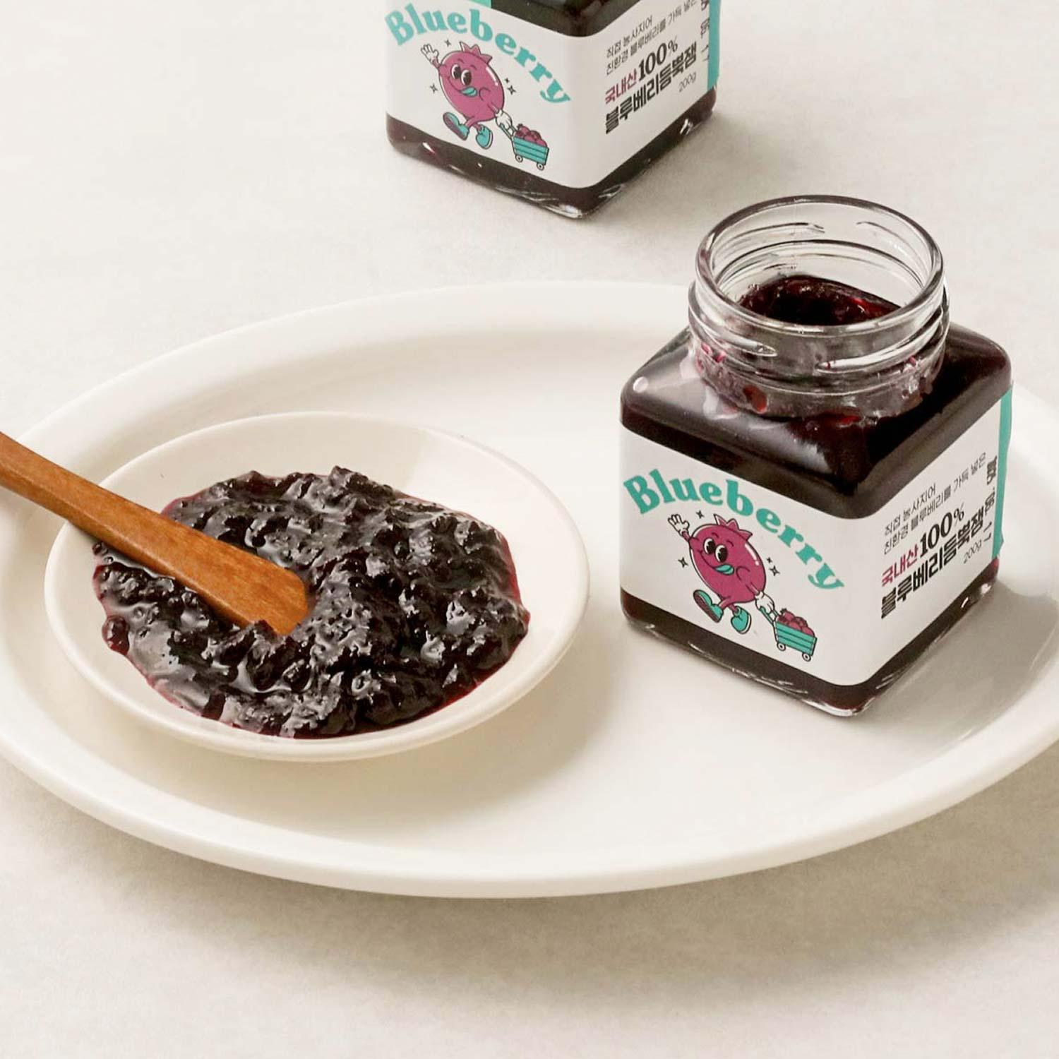 신선한 블루베리 듬뿍 과일수제 블루베리잼세트 200g (2개) + 진짜산머루즙 400ml (1개)