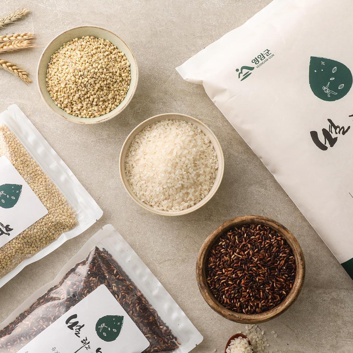 저탄소 유기농쌀 어울림 세트(하이아미 4kg+찰흑미 1kg+보리쌀 1kg)