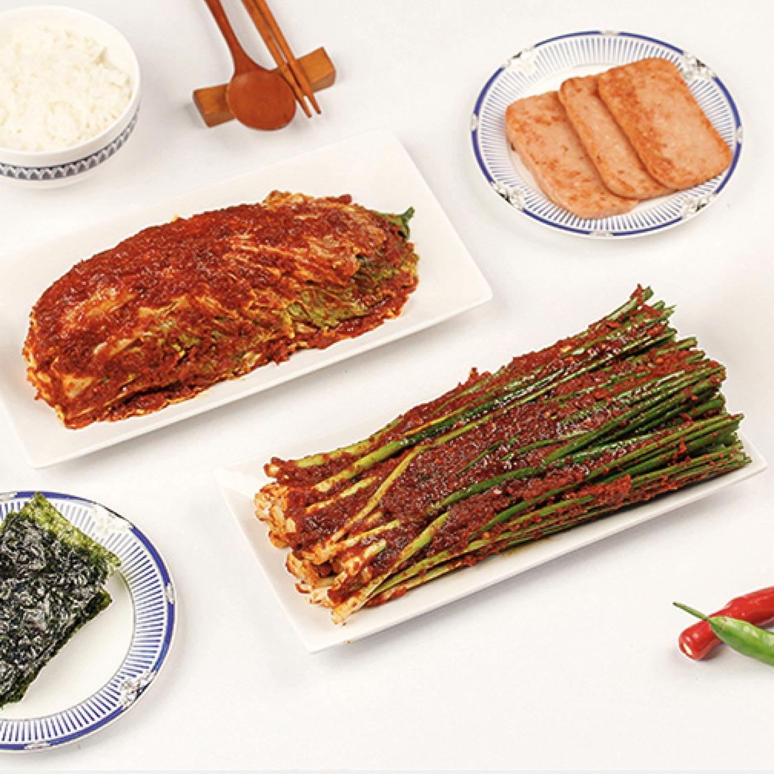 나홀로족세트 실비김치800g+파김치500g