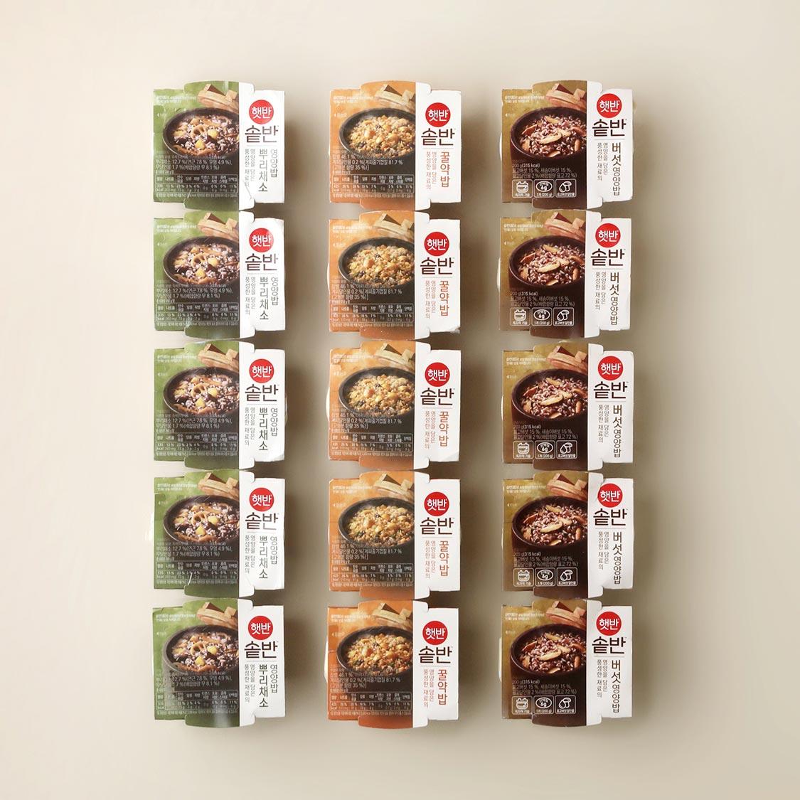 한끼든든 CJ꾸러미(솥반, 3종 각 5개씩)