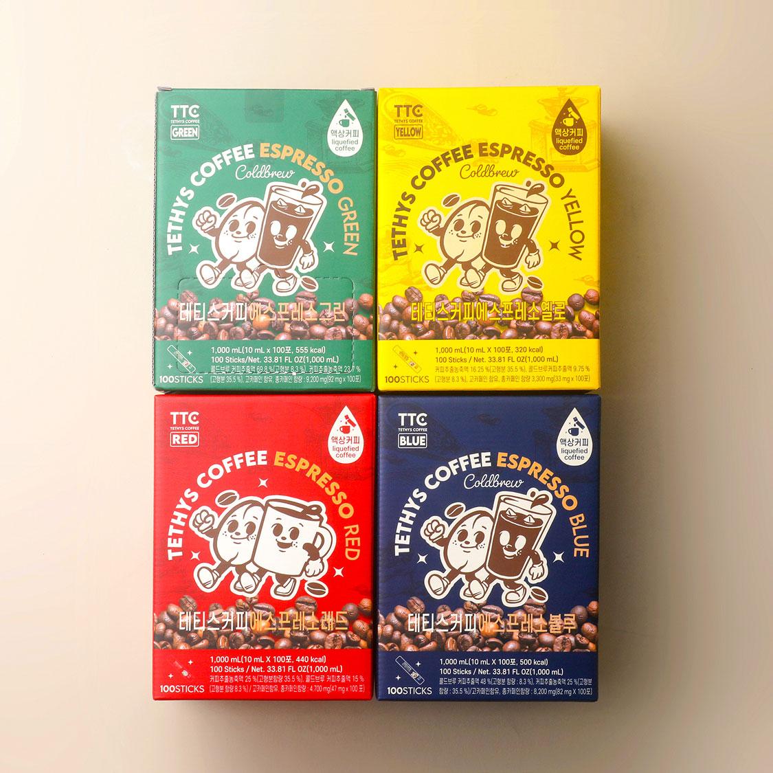 테티스커피 에스프레소 대용량 100포 4종
