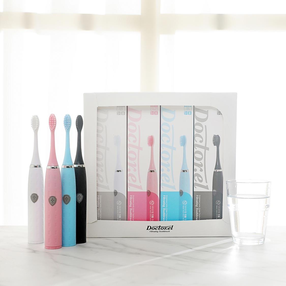 닥터이엘 진동칫솔 4개입 세트(미세모 2개, 소프트미세모, 초극세모) + 개당 리필 포함 증정