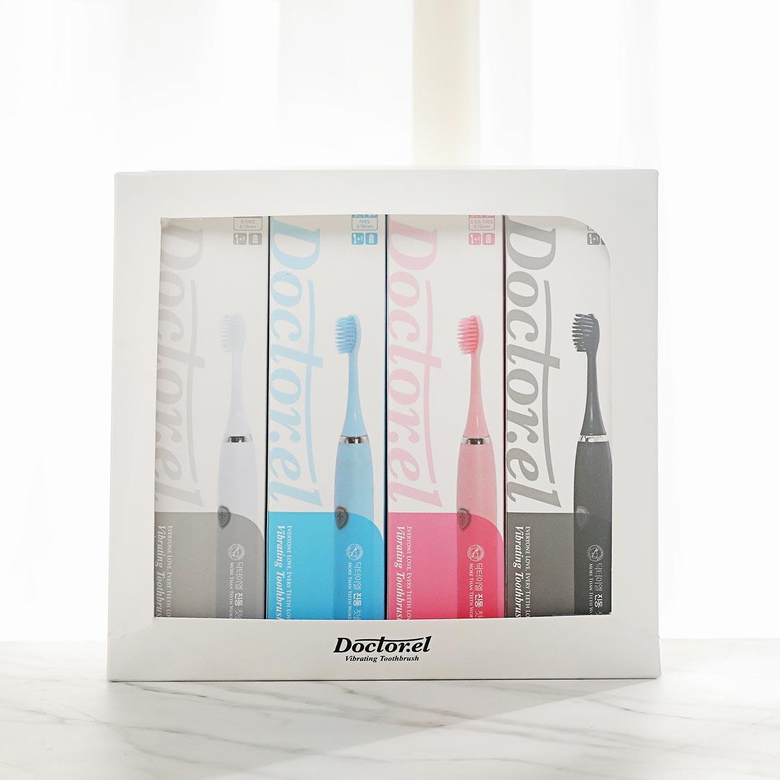 닥터이엘 진동칫솔 4개입 세트(미세모 2개, 소프트미세모, 초극세모) + 개당 리필 포함 증정