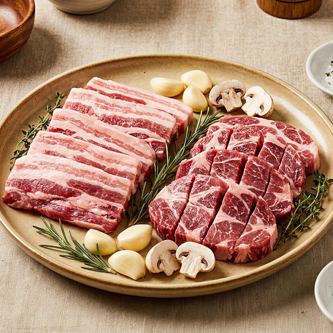 한돈 삼겹살·목살 구이세트 1.2kg 