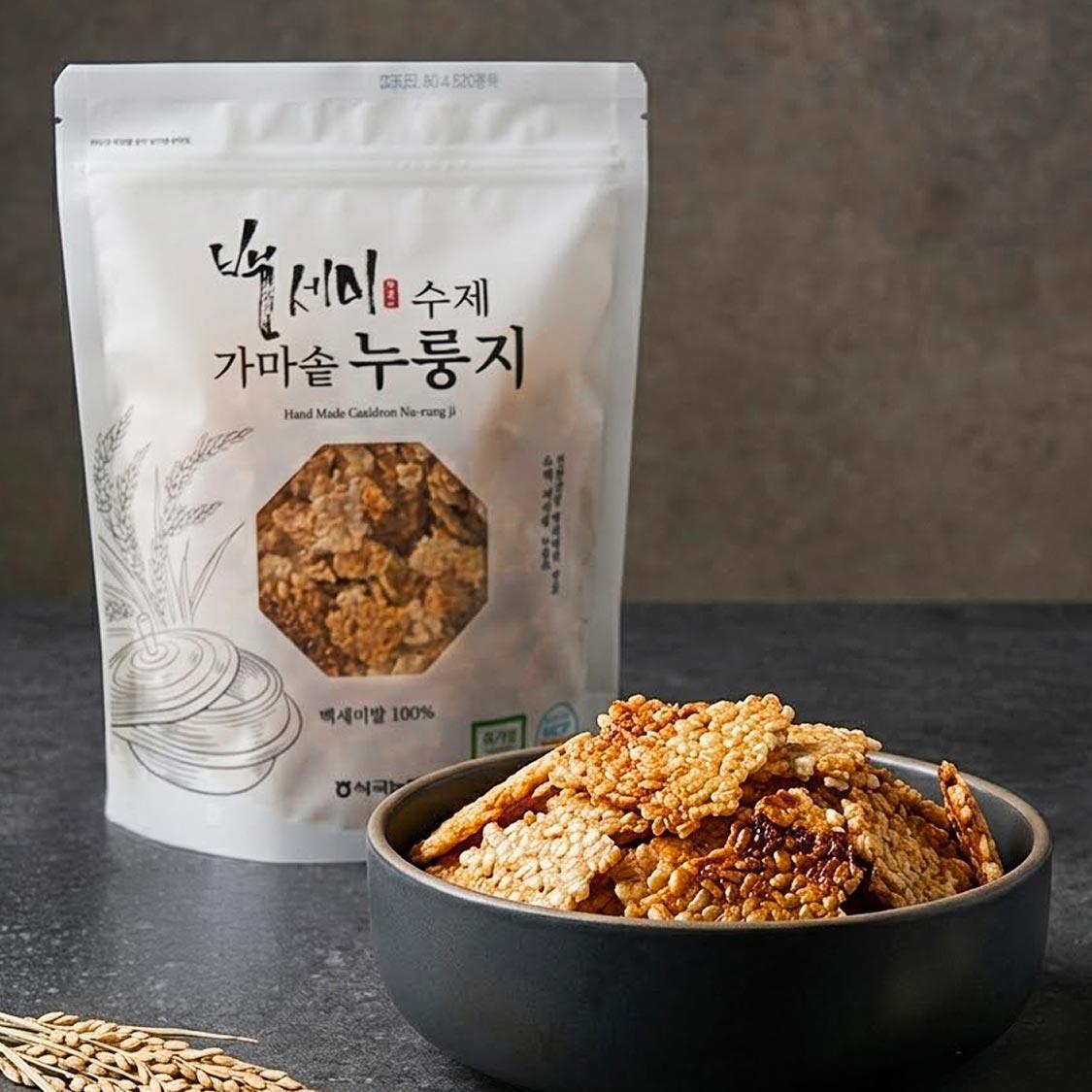 백세미 수제 가마솥 누룽지 350g × 3개