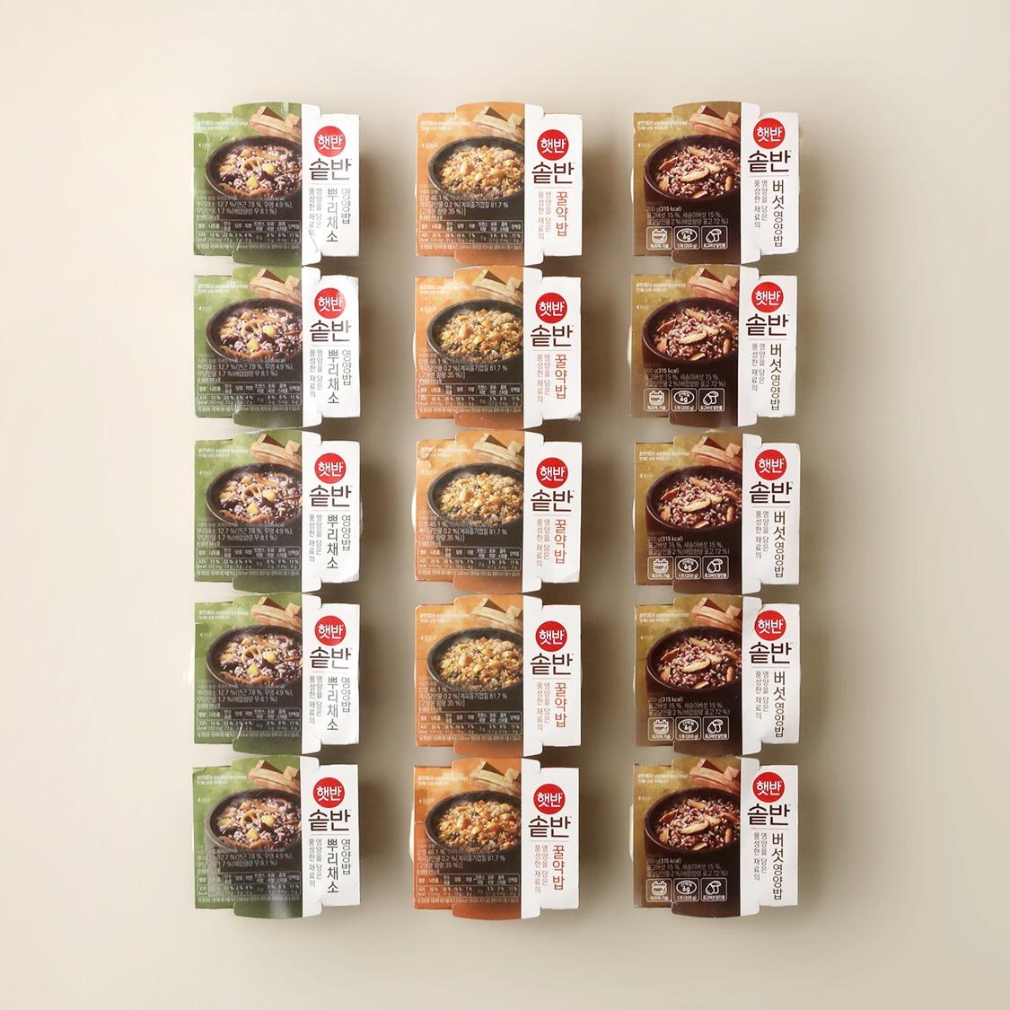 한끼든든 CJ꾸러미(솥반, 3종 각 5개씩)