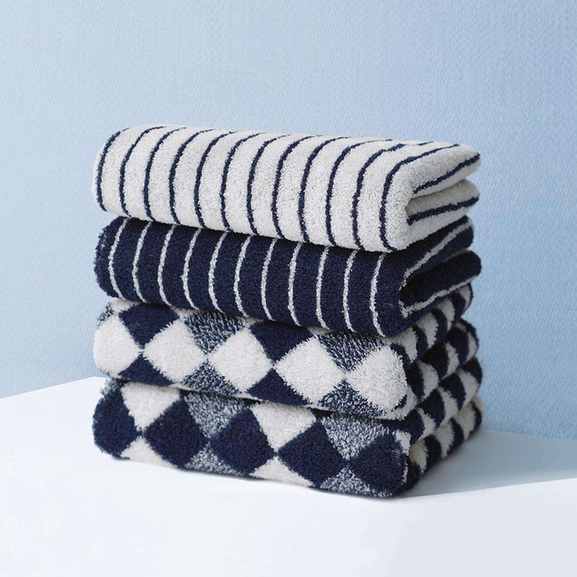 클라우망 60수코마사 선염 호텔수건 × 5장세트(+포장박스)