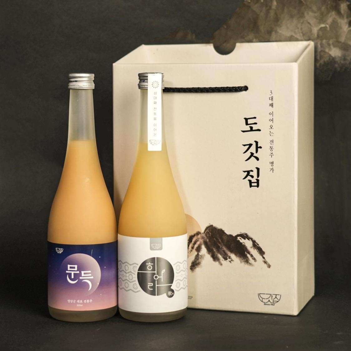 문득 무화과 탁주 500ml 1병 + 희어라 연 500ml 1병 선물세트