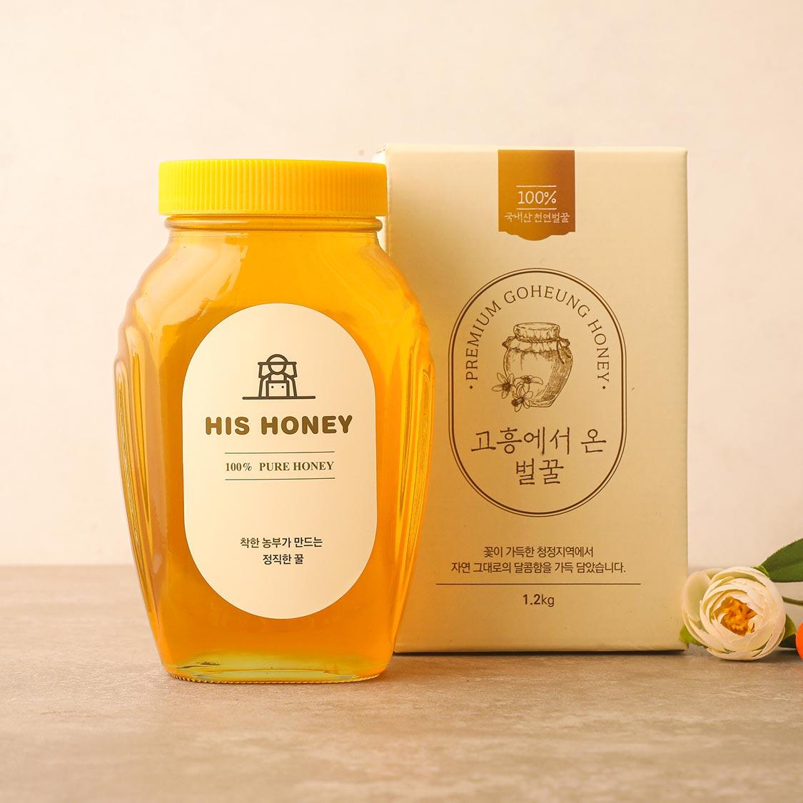 천연벌꿀 (아카시아꿀, 야생화꿀, 유자꿀, 밤꿀) 1.2kg