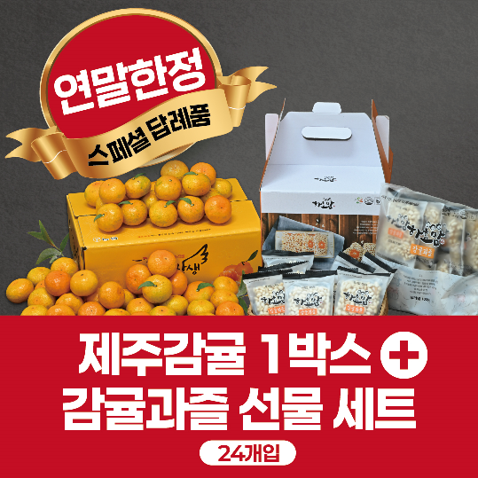 연말한정 스페셜!! 제주감귤 4kg (1박스)+감귤과즐 24봉 선물세트