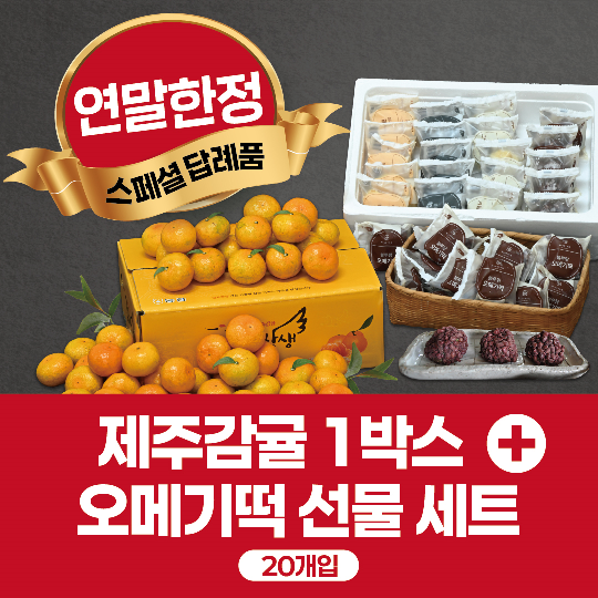 연말한정 스페셜!! 제주감귤 4kg (1박스)+오메기떡 20개 선물세트(택1)
